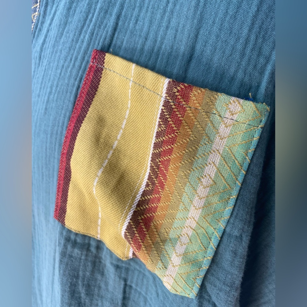 Rowdy Crowd Striped Multicolor Button-Up Short Sl… - image 3